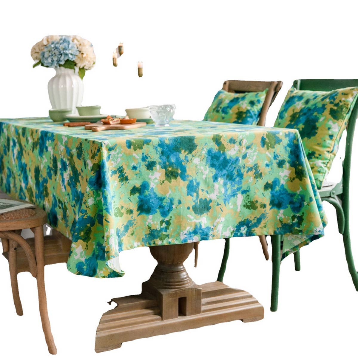 TIE-DYE CAMOUFLAGE PRINTED PASTORAL TABLECLOTH
