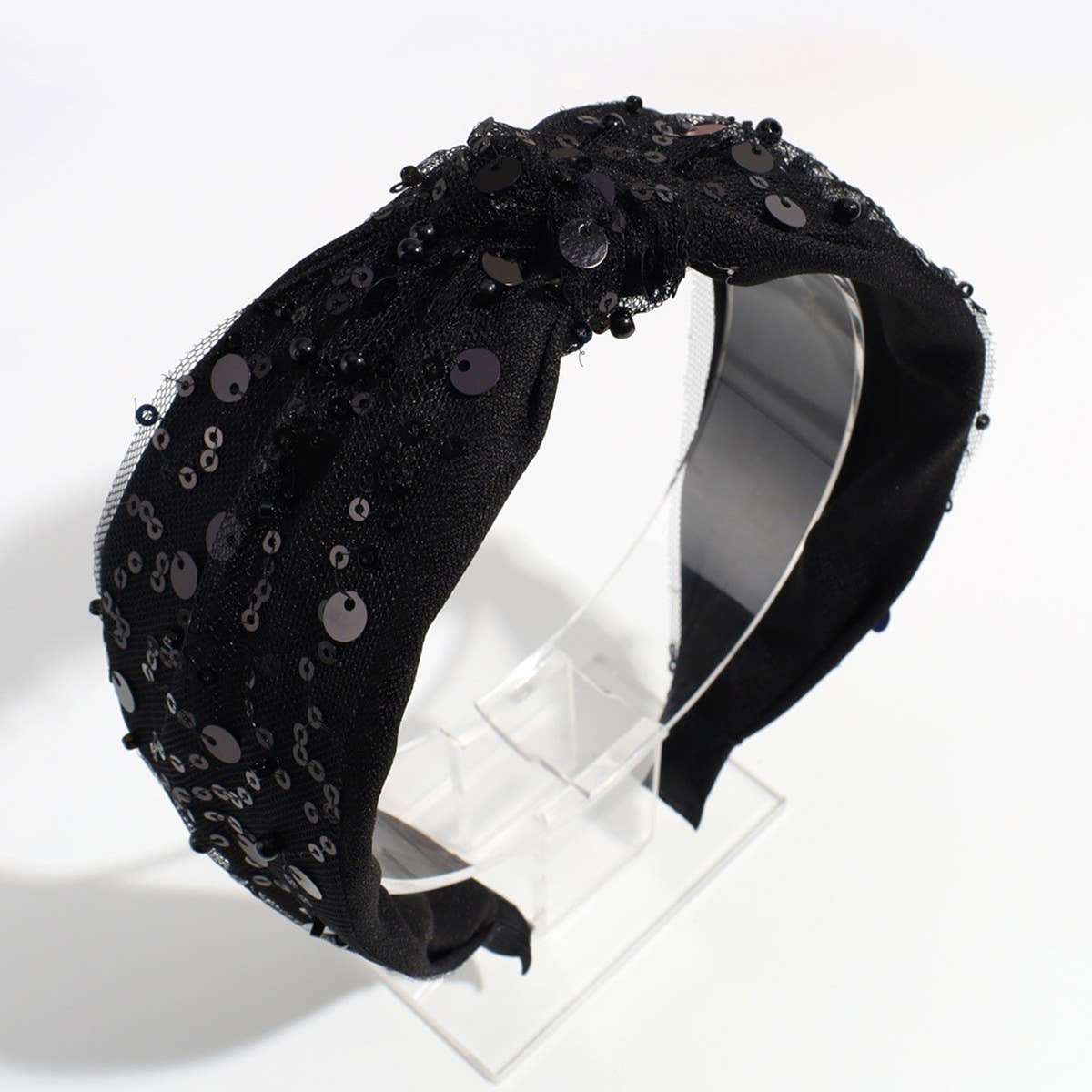VINTAGE MESH SEQUIN KNOTTED HEADBAND