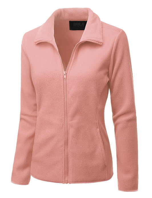 CWOJA693_Long Sleeve Full-Zip Thermal Basic Fleece Jacket