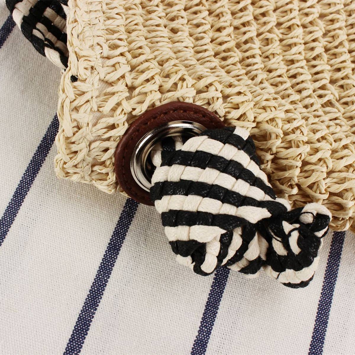 KNOTTED STRAP BEACH STRAW BAG_CWAB2012