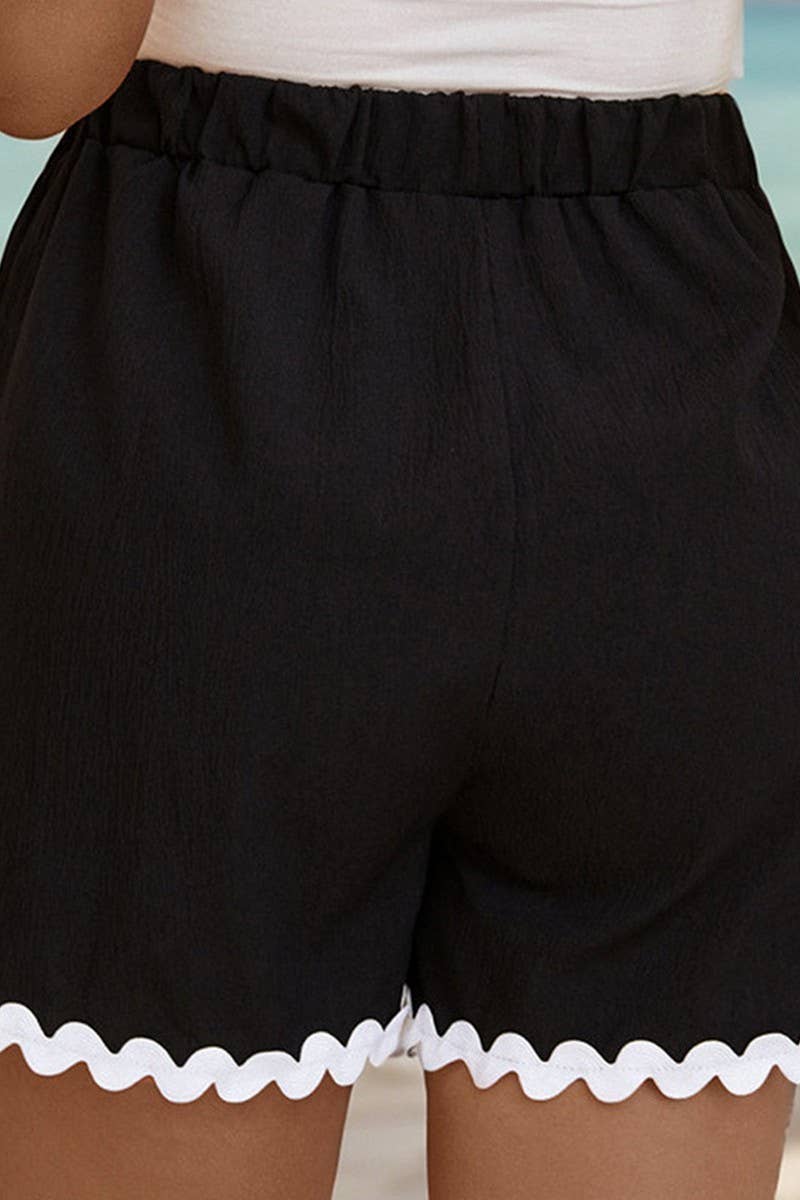 CWBSP0307_LACE CASUAL ELASTIC WAIST SHORTS