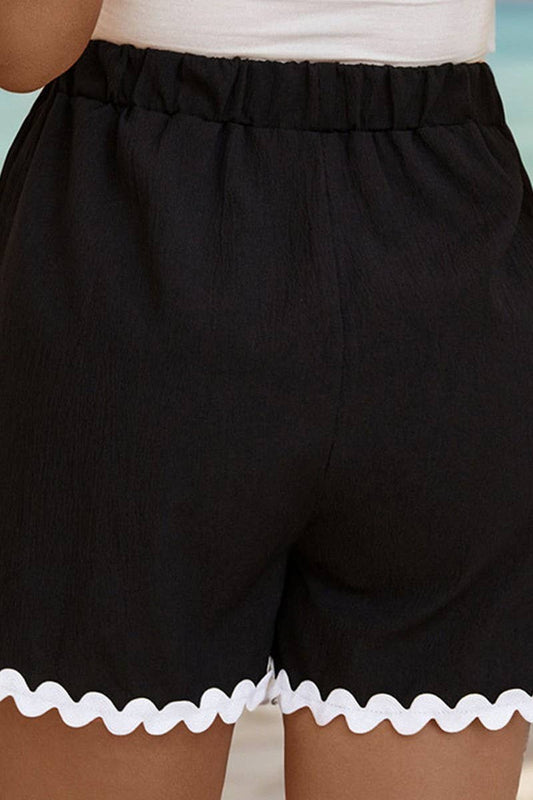 CWBSP0307_LACE CASUAL ELASTIC WAIST SHORTS