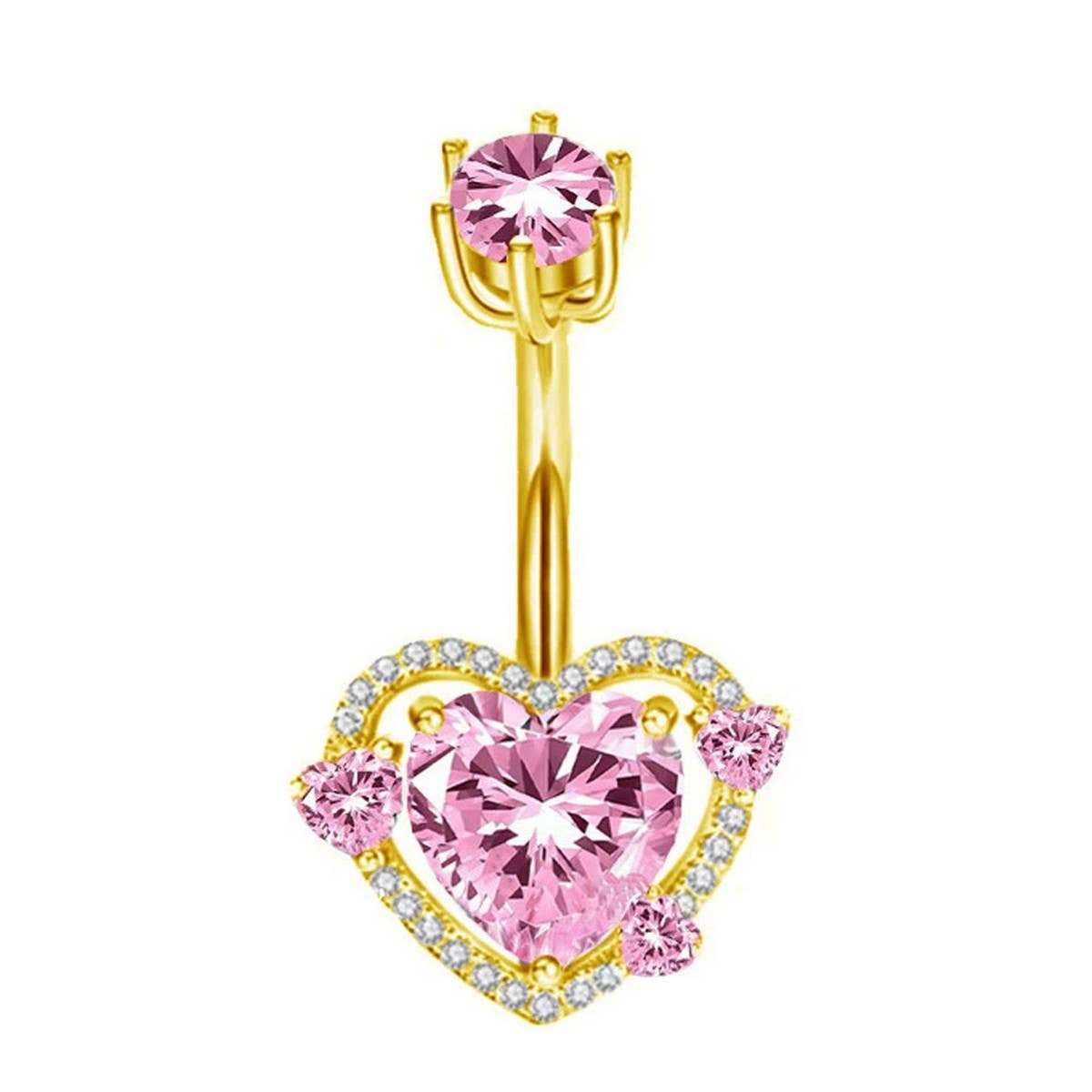Heart CZ Belly Ring ? Hypoallergenic Bestseller