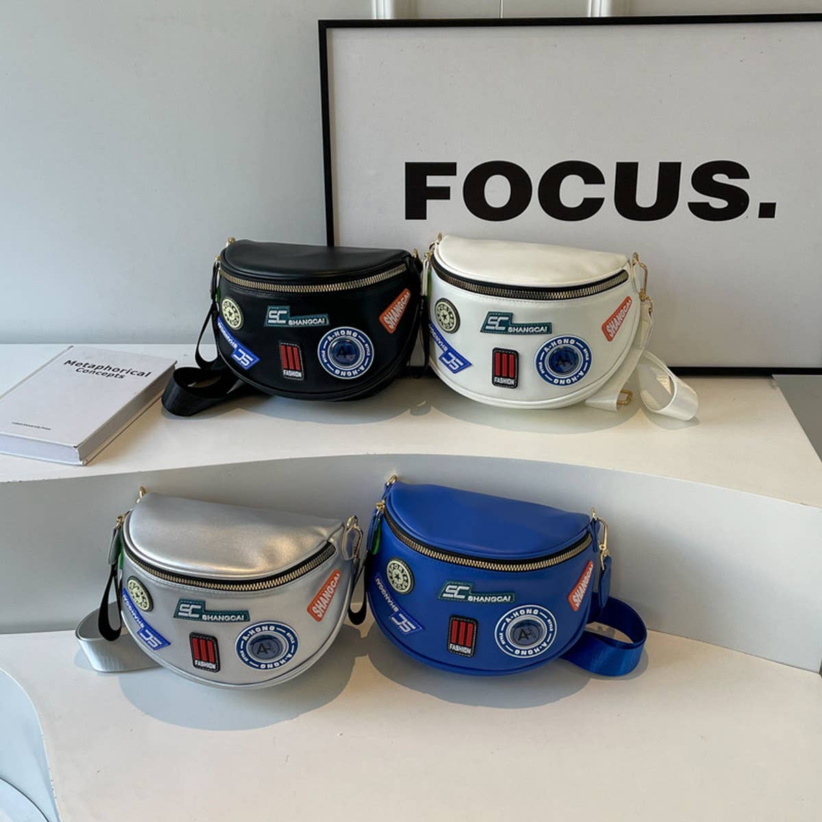 WIDE LETTER SHOULDER BELT BAG CROSSBODY BAG_CWAB2069