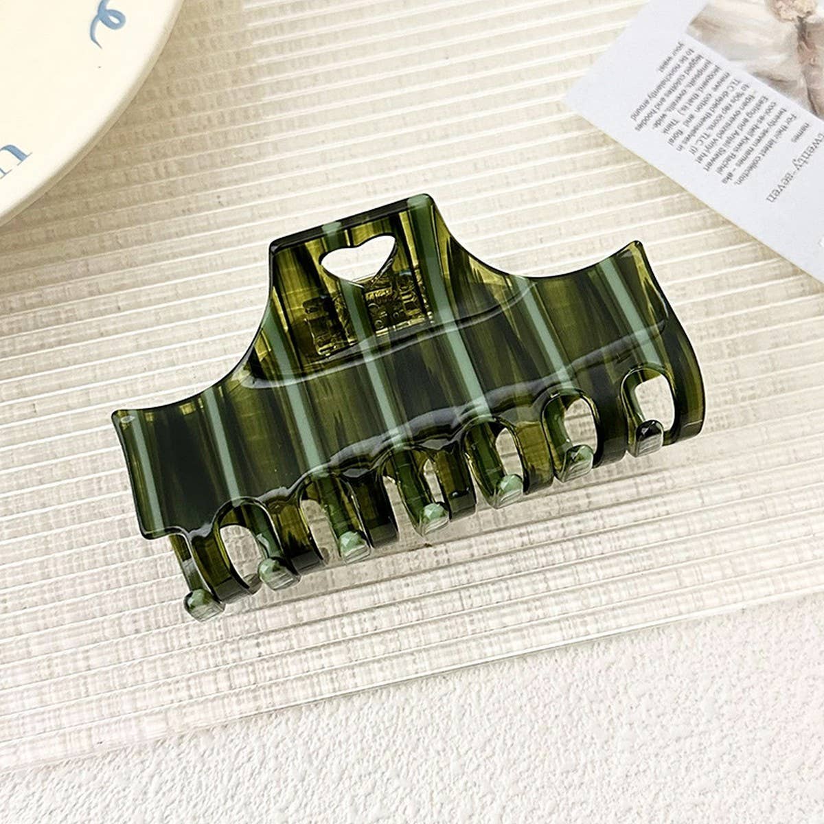 CONTRAST SQUARE STRIPE HAIR CLIP