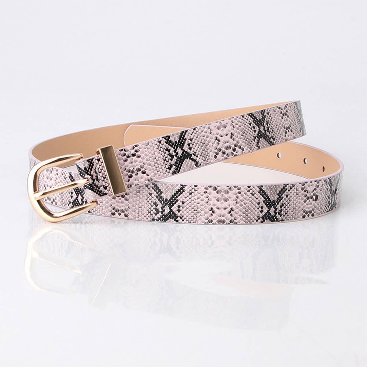 CWABE0937_SIMPLE DECORATIVE SNAKE PRINT BELT