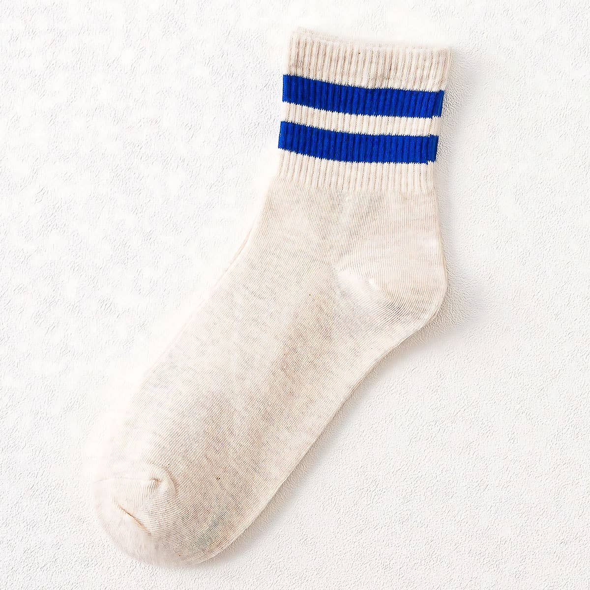 2-Stripe Cotton Mid Socks for Women, Wholesale_CWMS070