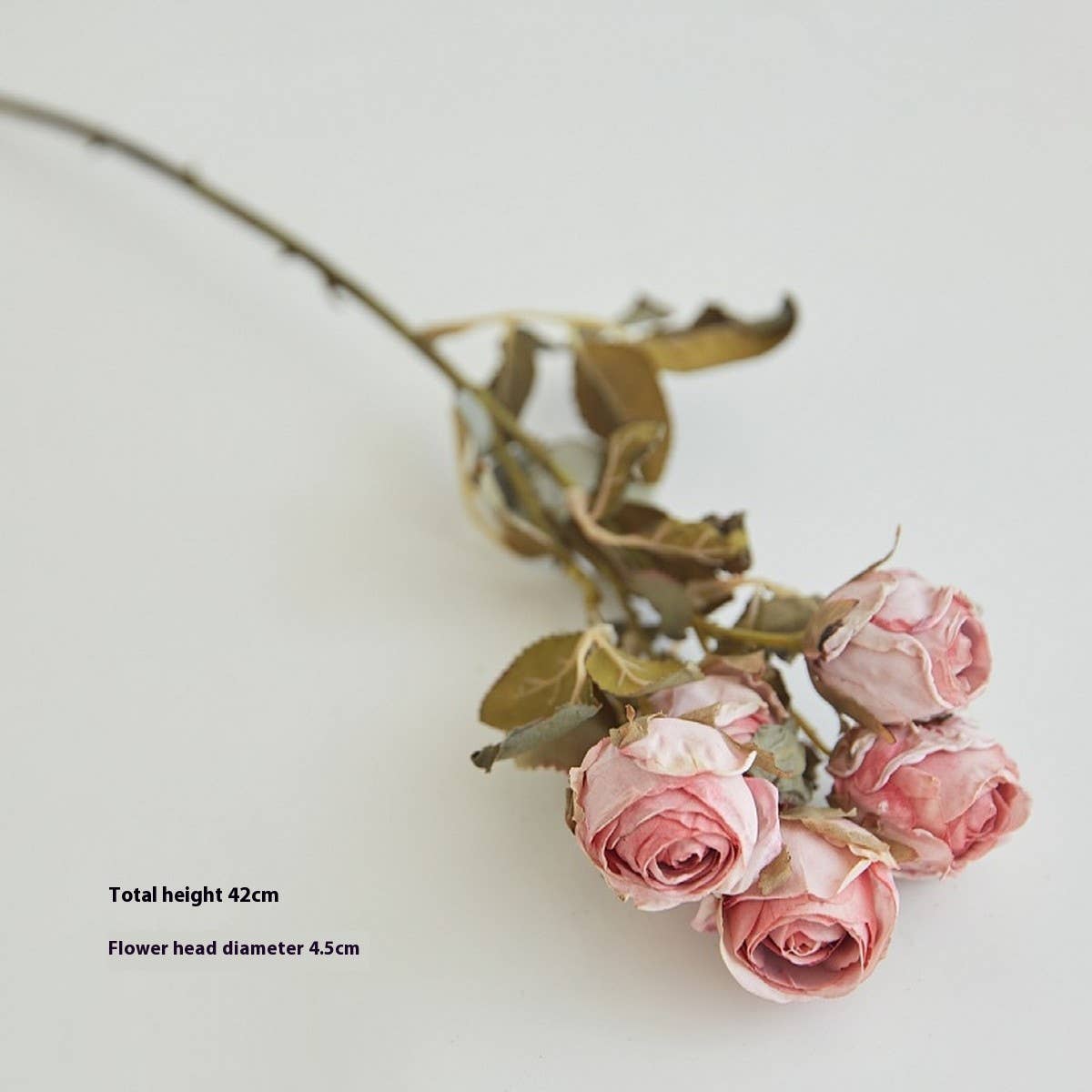 Faux 5-Head Withered Rose with Burnt Edge Look