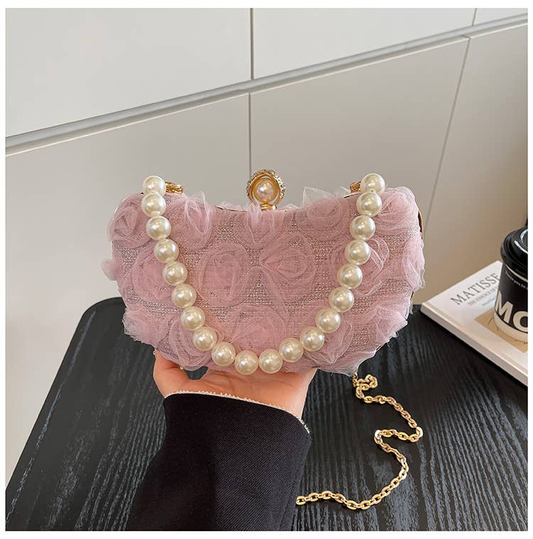 Floral hand-held Chinese-style crossbody bag