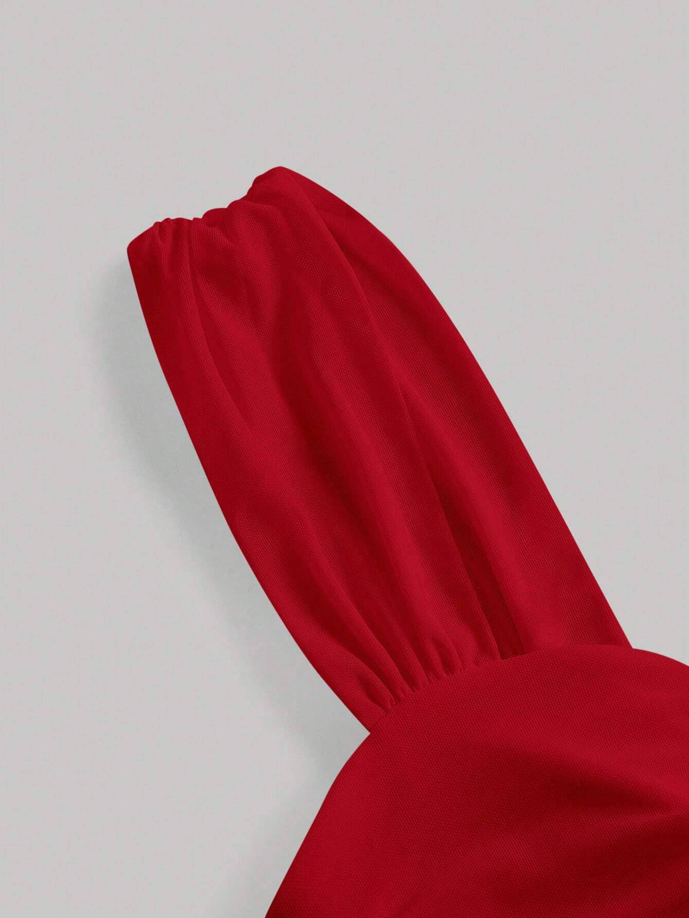 Pleated slim-fit halter top skirt two-piece set