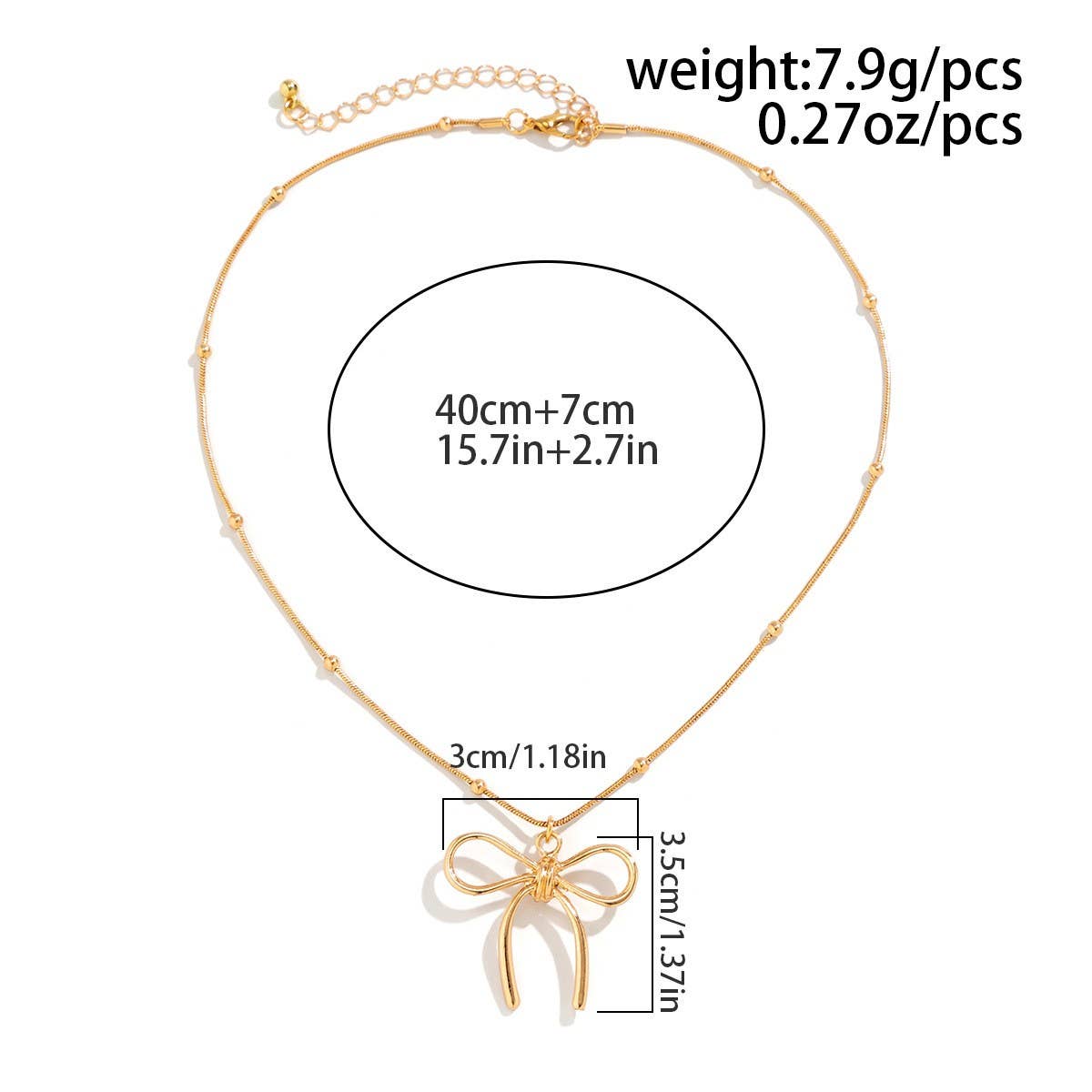 HOT SELLING BLACK BOW BEADED NECKLACE