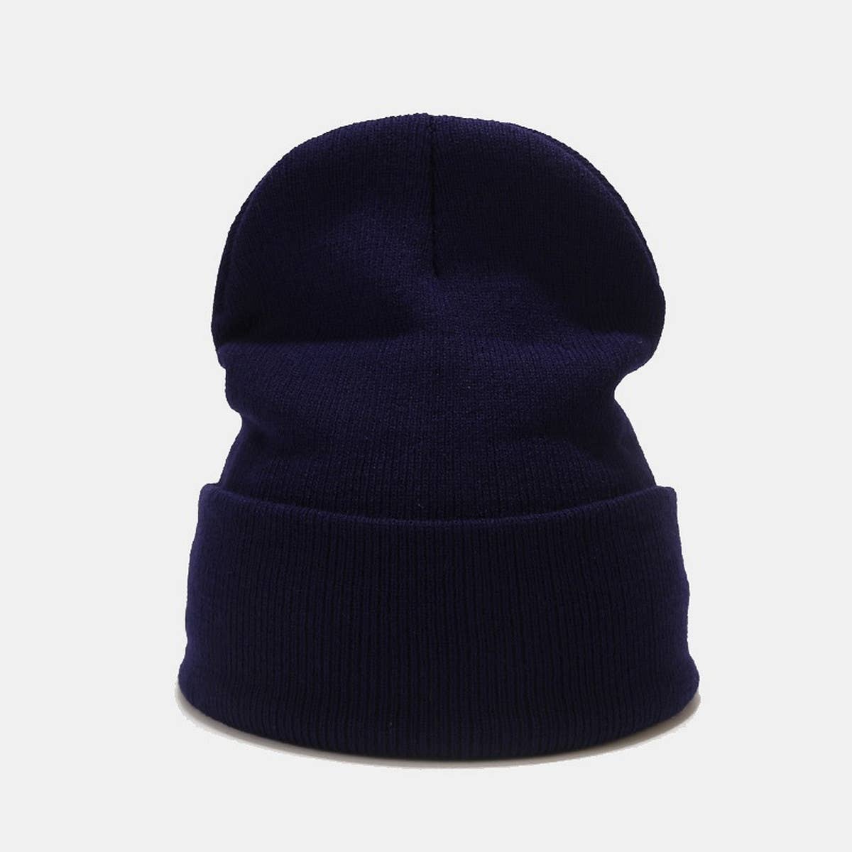 SOLID COLOR KNITTED HAT WITH CUFFS_CWAH1578