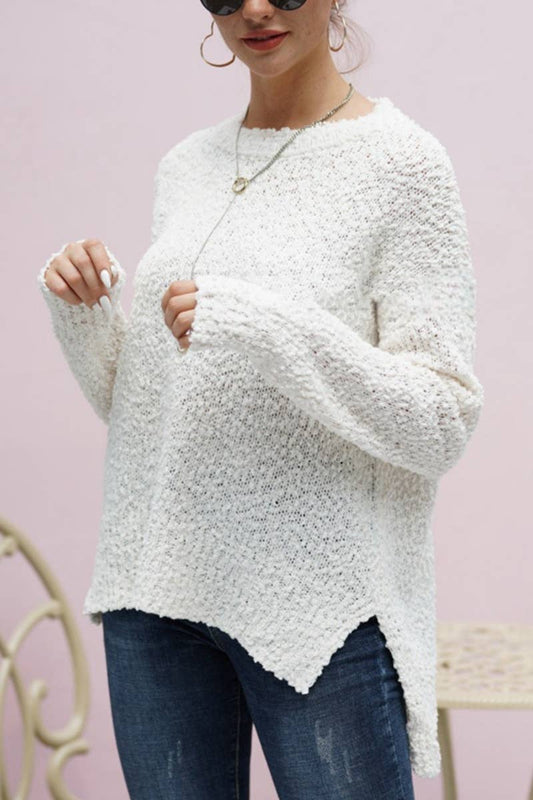 CWOSWL1409_Crew Neck Pullover Casual Sweater