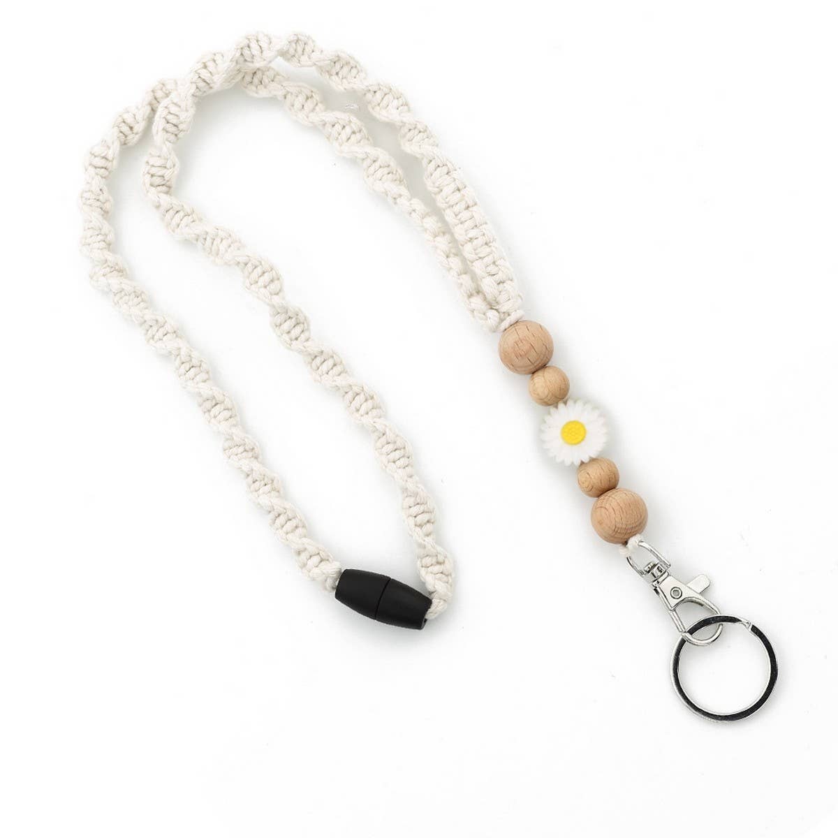 Soft Woven Crossbody Strap with Daisy Pendant_CWAB5070