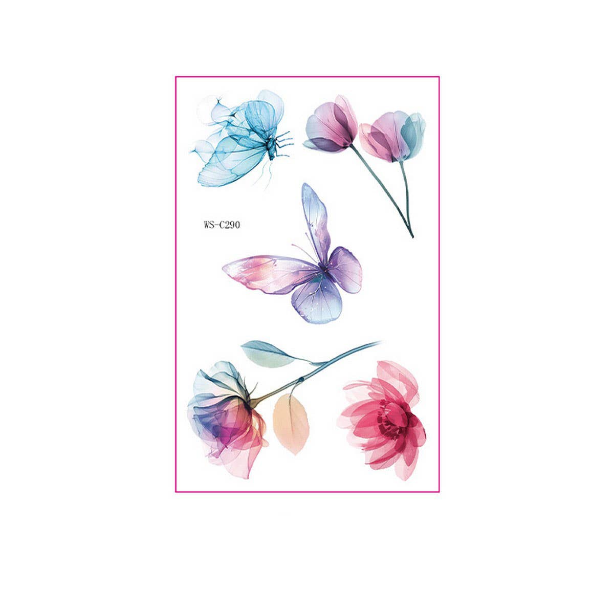 Watercolor Flower Tattoos for Hand & Collarbone