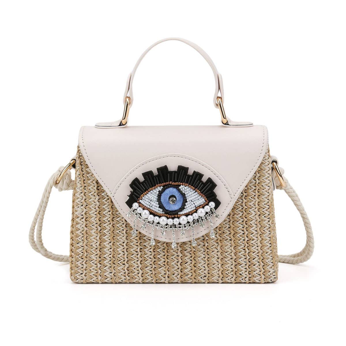 cartoon with big eyes and funny crossbody handbag
