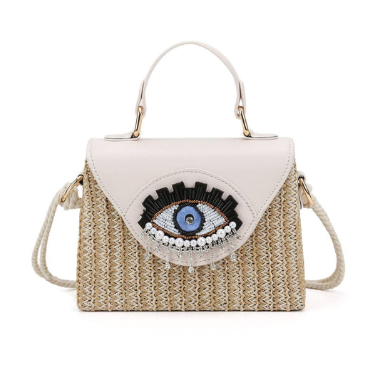 cartoon with big eyes and funny crossbody handbag