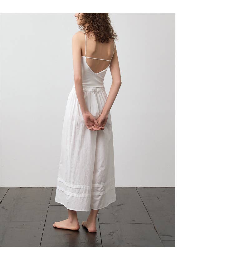 Minimalist cotton nine-minute straight leg pants