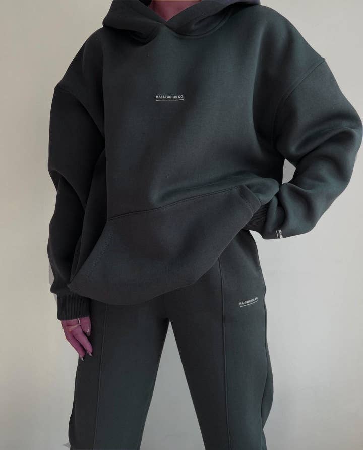 Fleece Fashion Thick Pants Sport Two-Piece Set