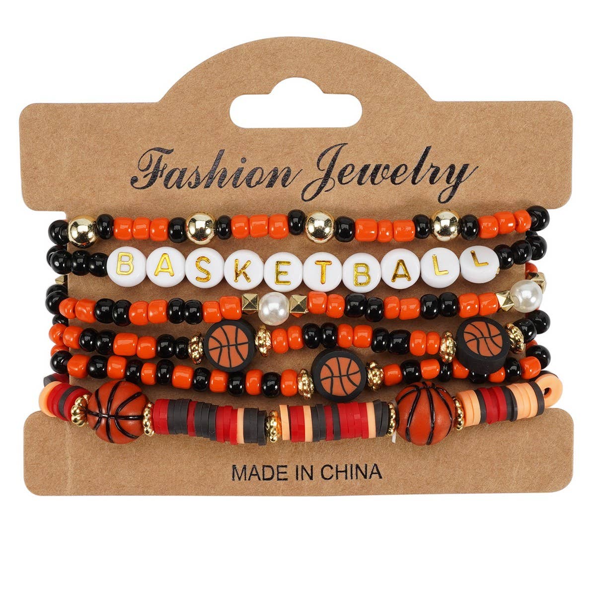CWAJE05677_SPORTS BALL CHARM BEADED ELASTIC GAME BRACELET