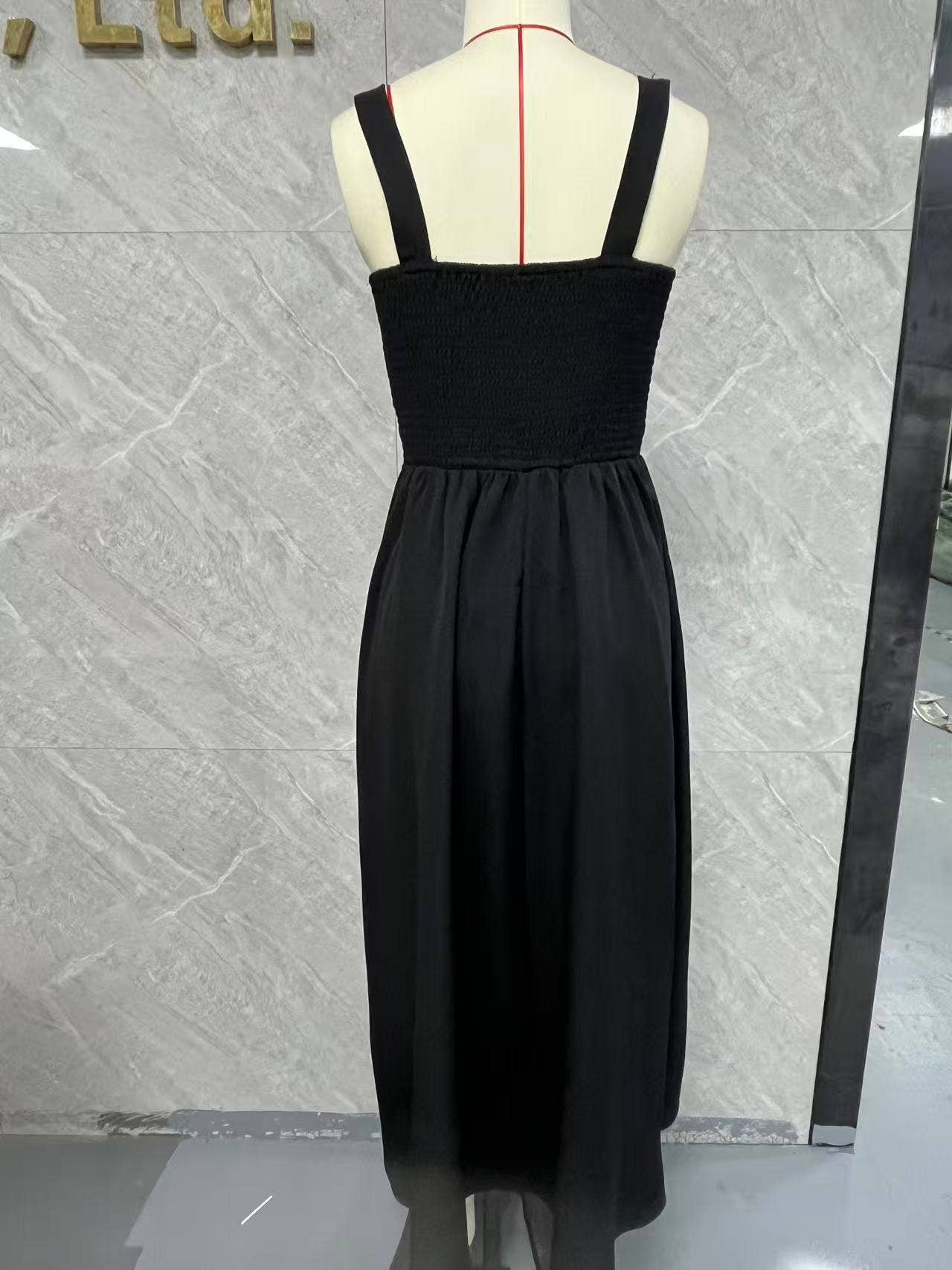 Stereoscopic flowers elegant suspender dress