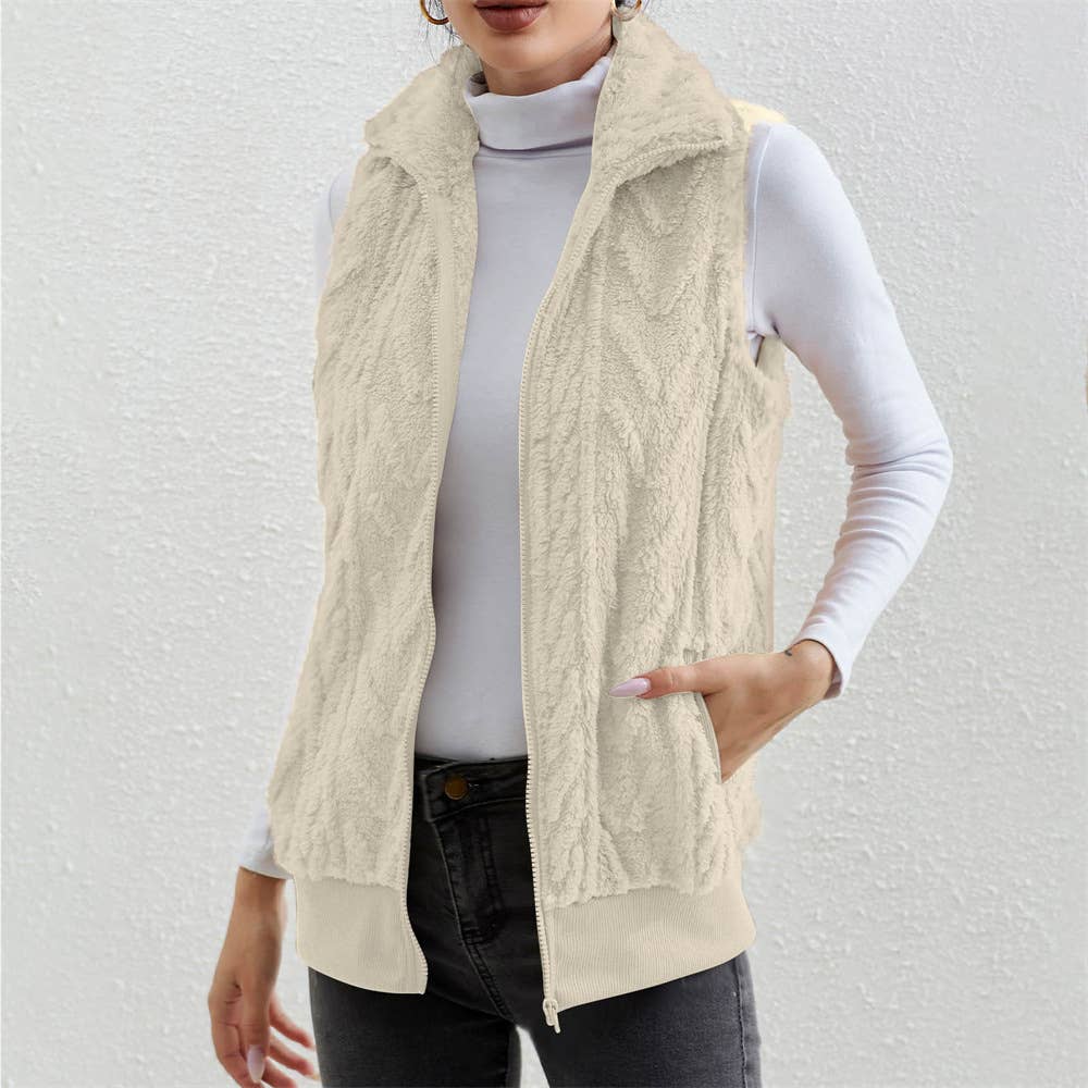 EXTRA JACQUARD FLEECE DOUBLE-SIDED WAISTCOAT