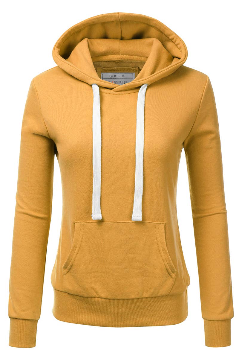 SOLID COLOR LONG SLEEVED HOODIE_AWOHOL189