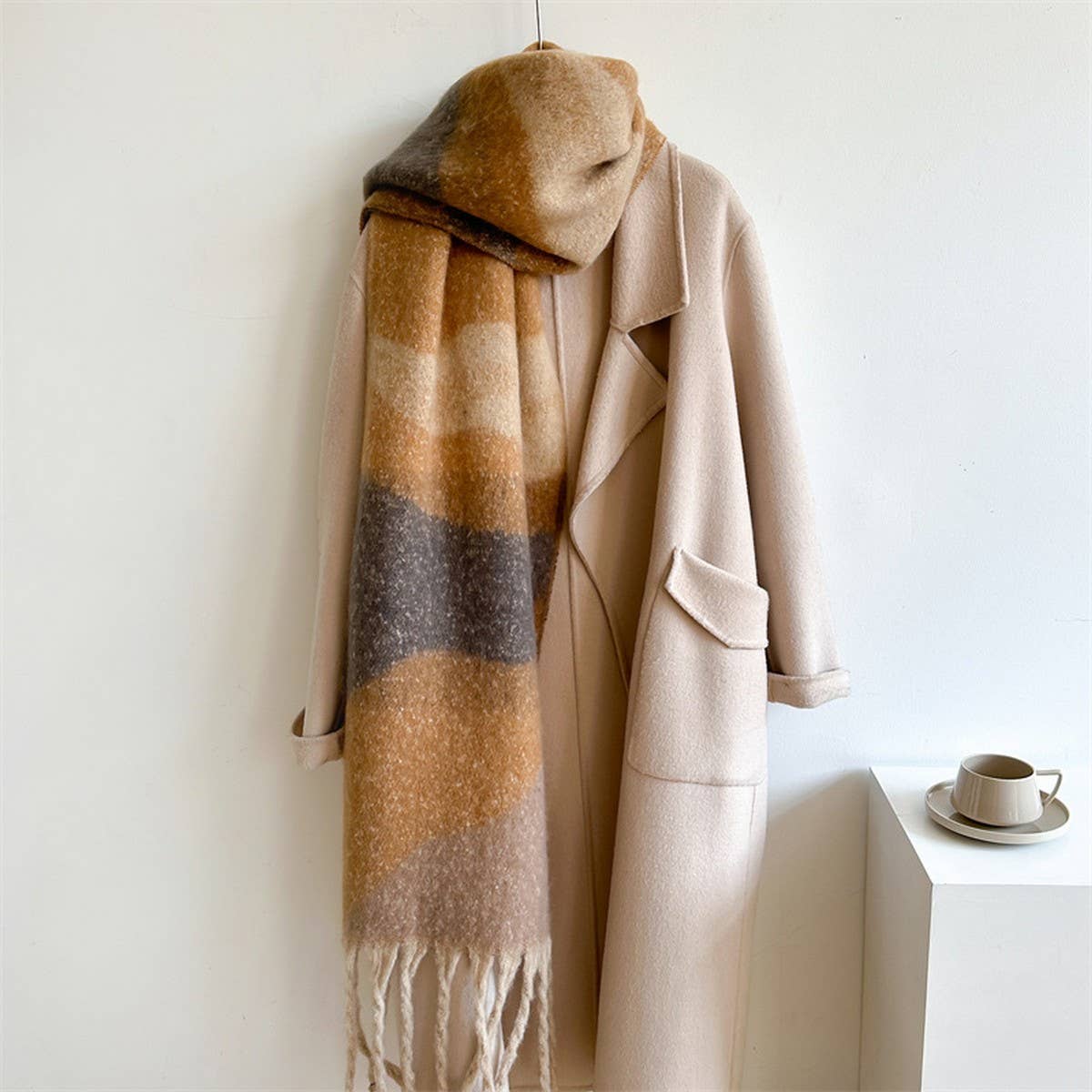 Colorblock Winter Scarf - Thick Warm Unisex Wrap