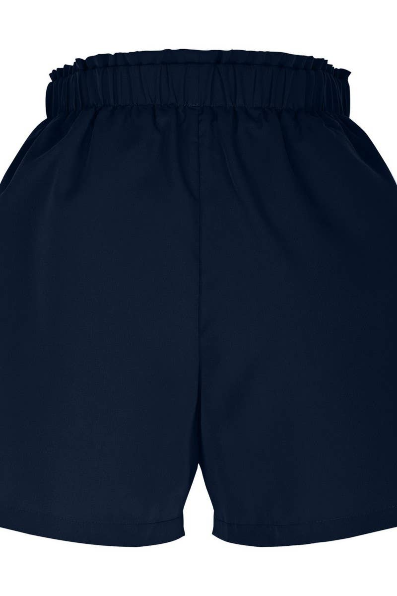 CWBSP0561_SOLID ELASTIC WAIST BUTTON CASUAL SHORTS