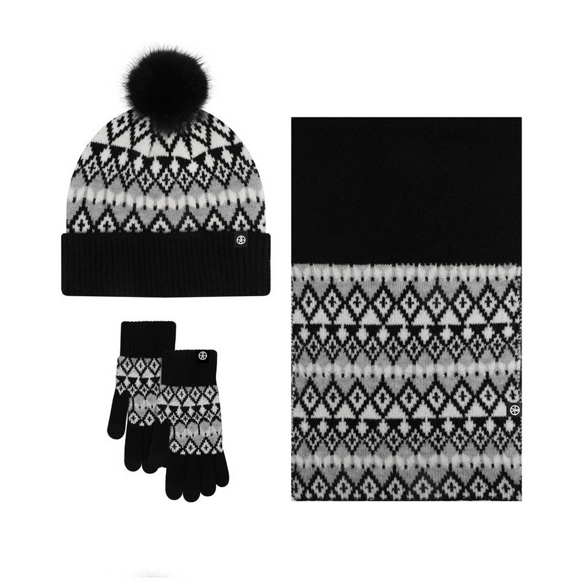 NEW KNITTED HAT, SCARF AND GLOVES THREE-PIECE SET