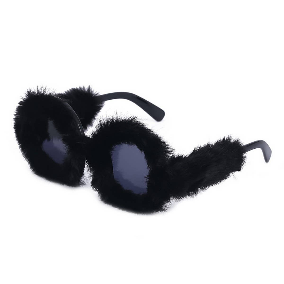 ROUND FRAME PLUSH FULL COVERAGE SUNGLASSES