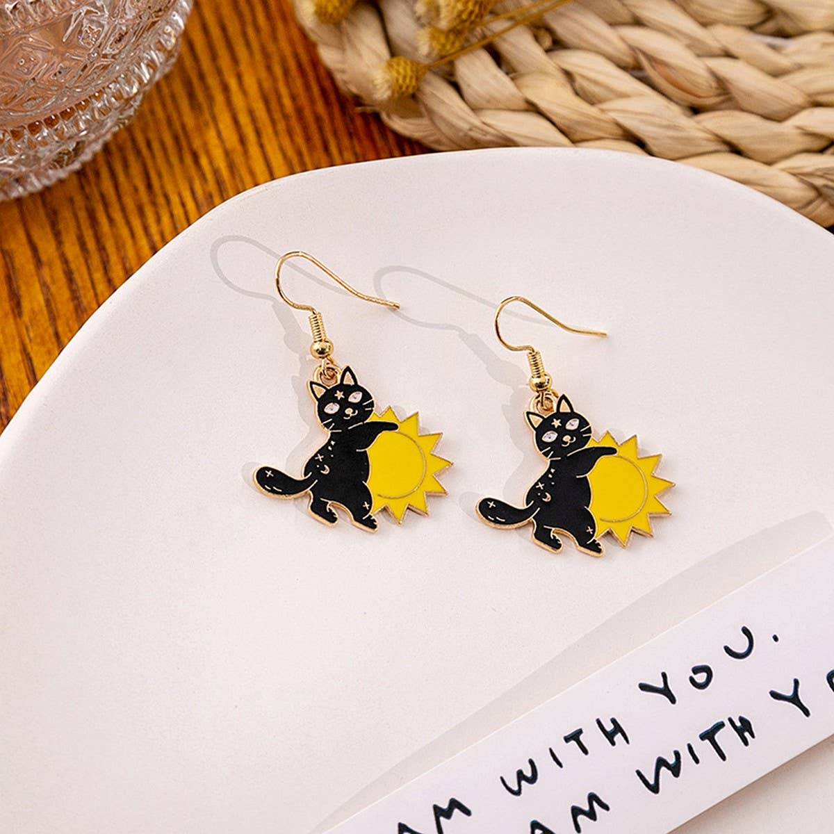 HALLOWEEN CARTOON CAT EARRINGS