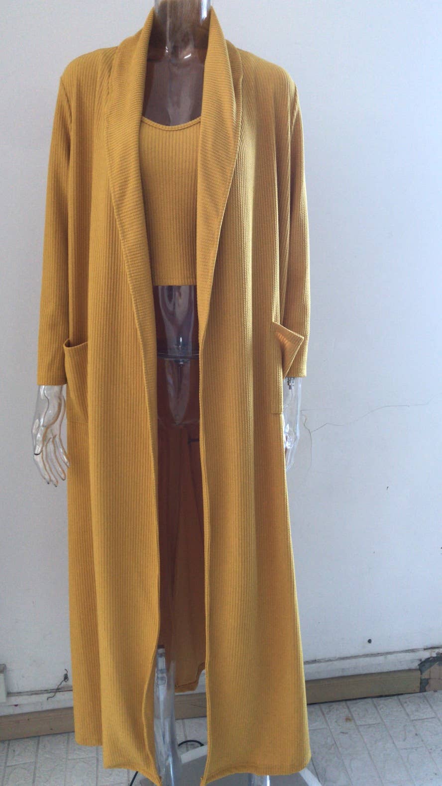 KNIT LOOSE SWEATER TWO-PIECE SOLID COLOR VEST SET