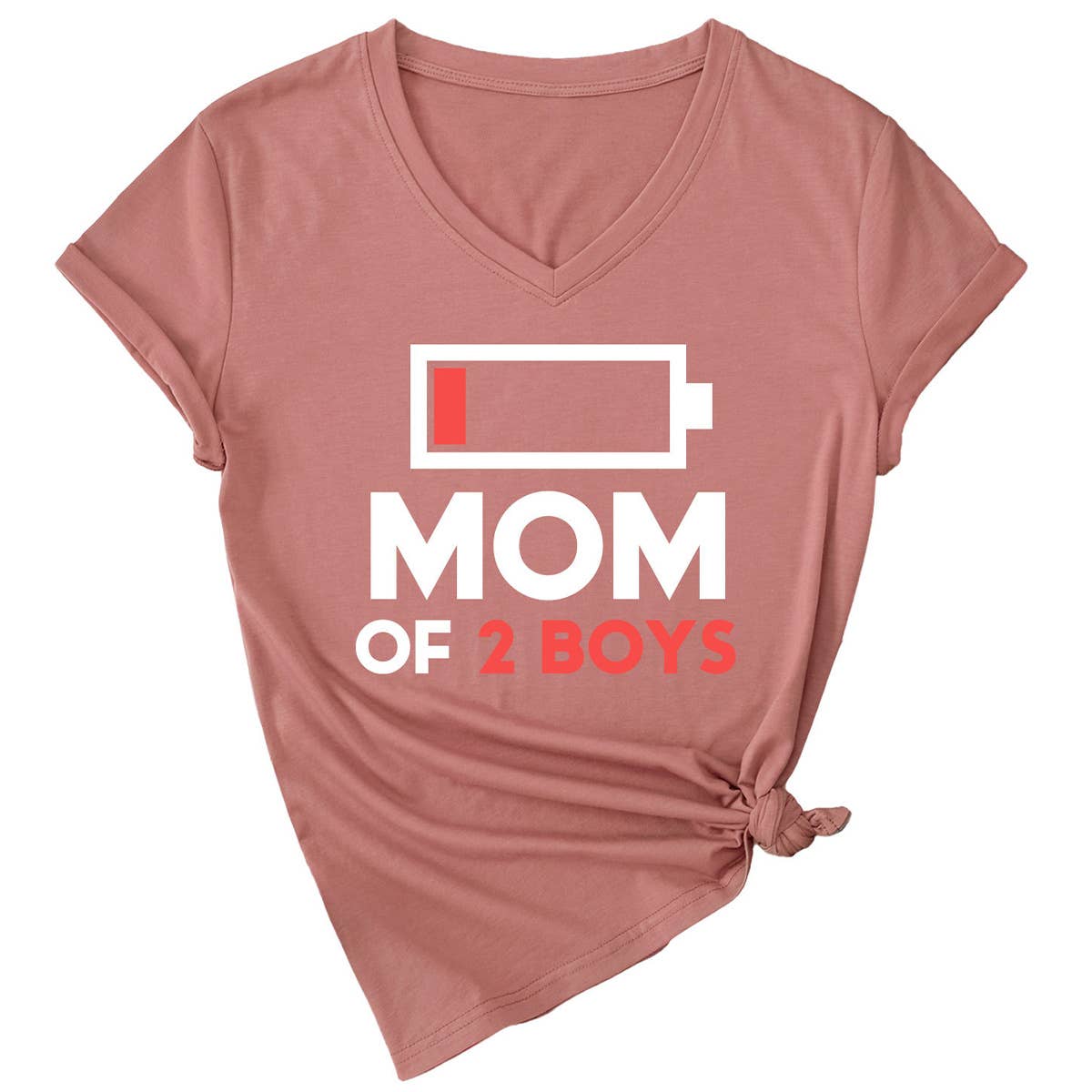 SOLID V-NECK MOTHER'S DAY BLOUSE