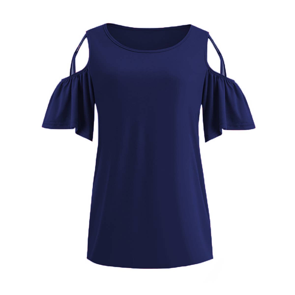 Solid off-shoulder short sleeved baggy T-shirt