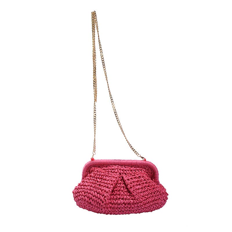 Weave a fashionable candy-colored clutch bag