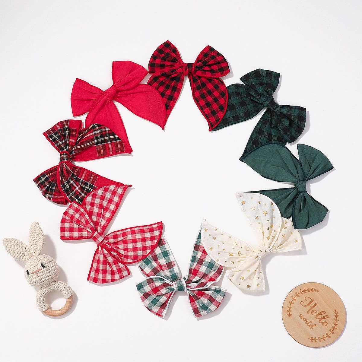 Vintage Plaid Bow Tail Hair Clip for Kids