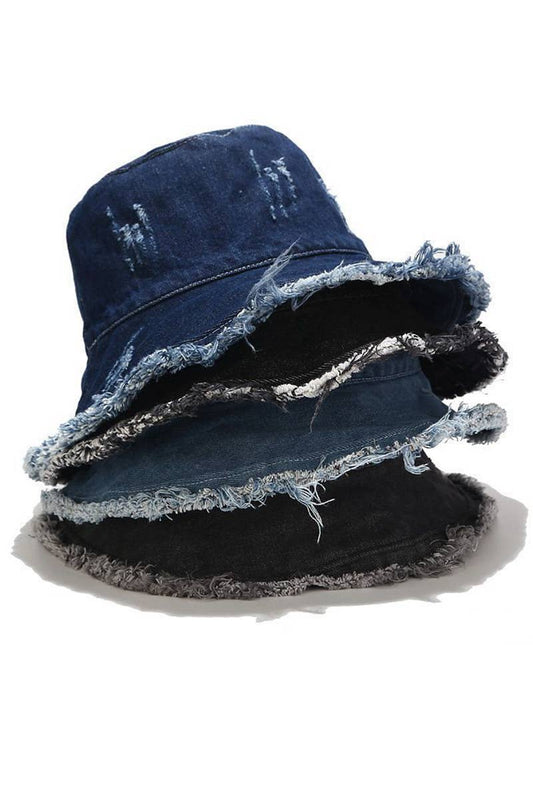 VINTAGE DENIM CASUAL BUCKET HAT_CWAH0409