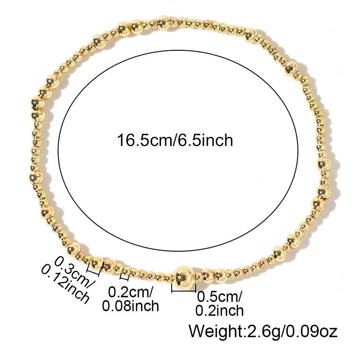 GOLD COPPER BEADS DIY BEADED BRACELET_CWAB4640