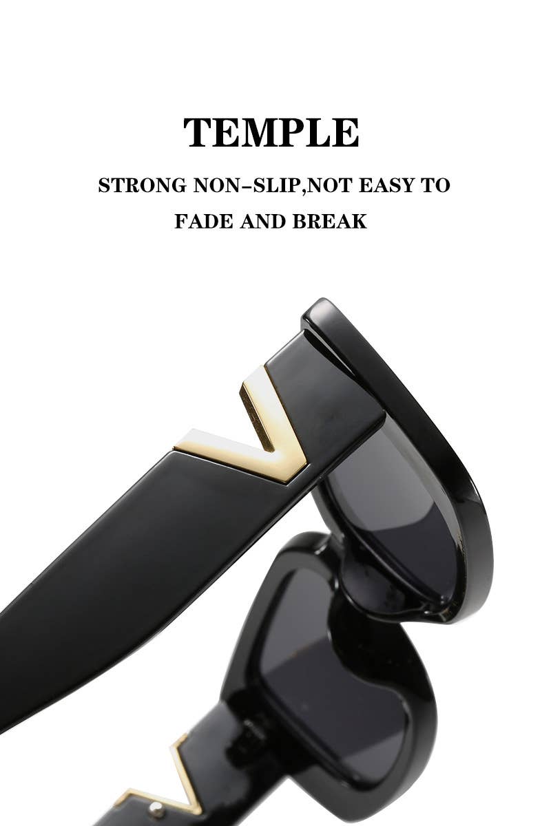 WIDE FRAME CAT EYE FASHION SUNGLASSES