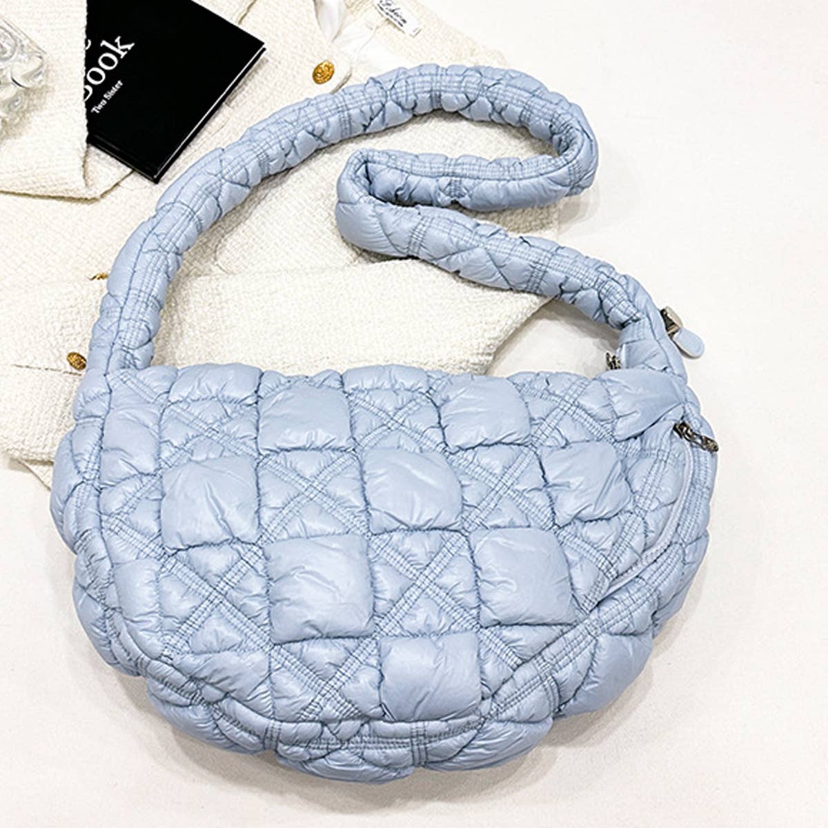 NEW DRAWSTRING PLEATED CROSSBODY BAG_CWAB1750