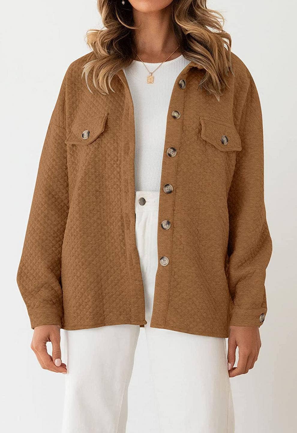 LIGHT CASUAL SOLID COLOR COAT WITH DIAMOND POCKET