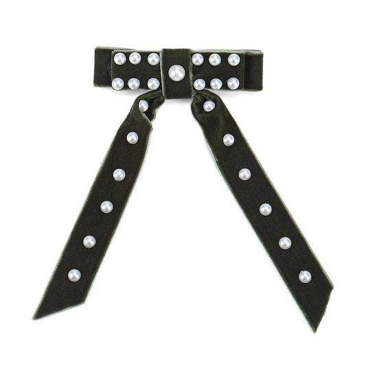 VELVET HAIR CLIP BOW SPRING CLIP HAIR ACCESSORIES