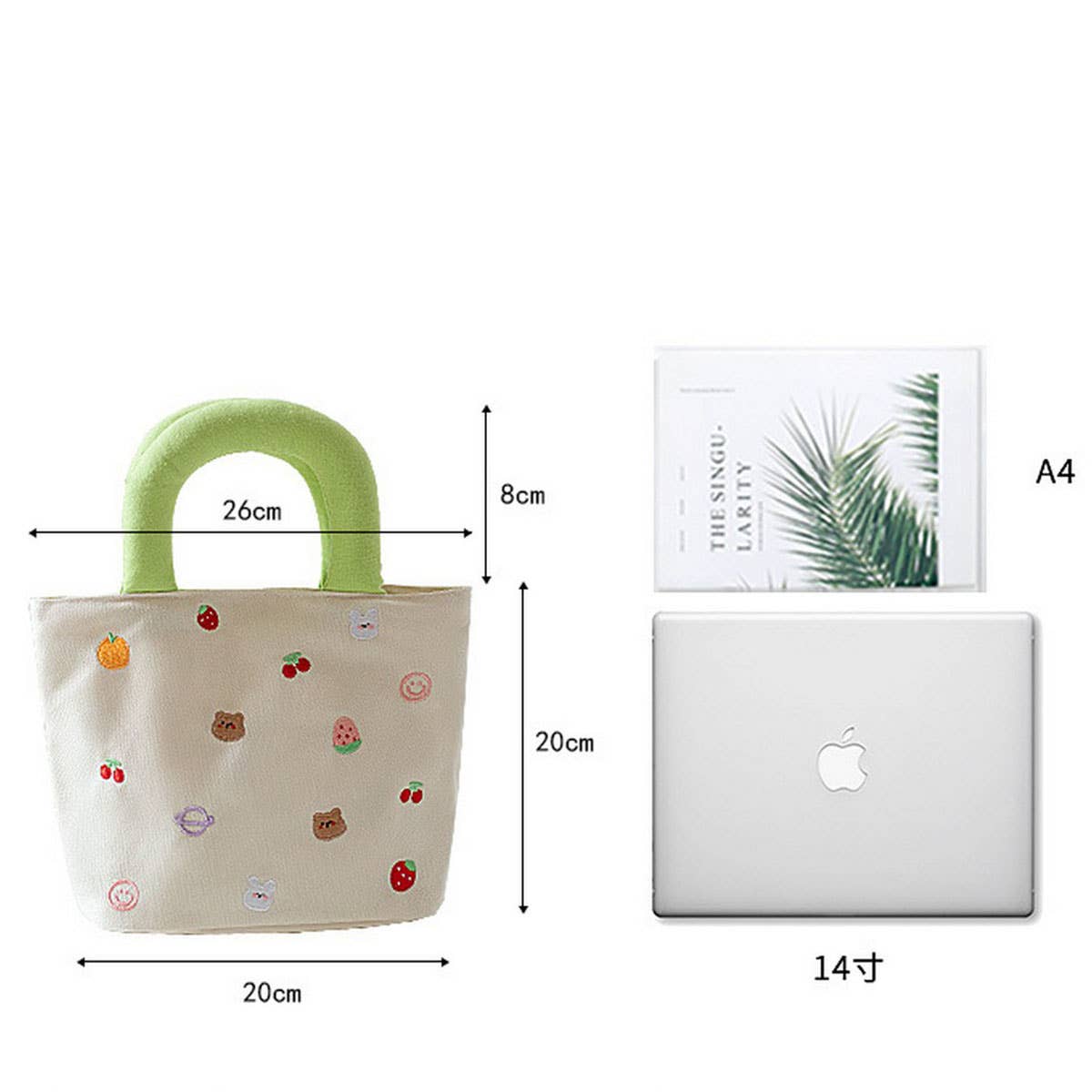 Original Colorblock Embroidered Canvas Tote_CWAB5592