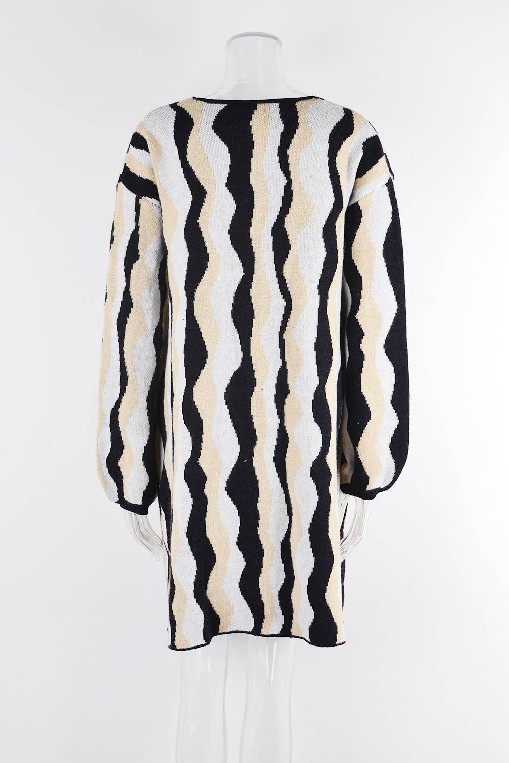 Patchwork Fashion Knit Cardigan Pocket Jacket