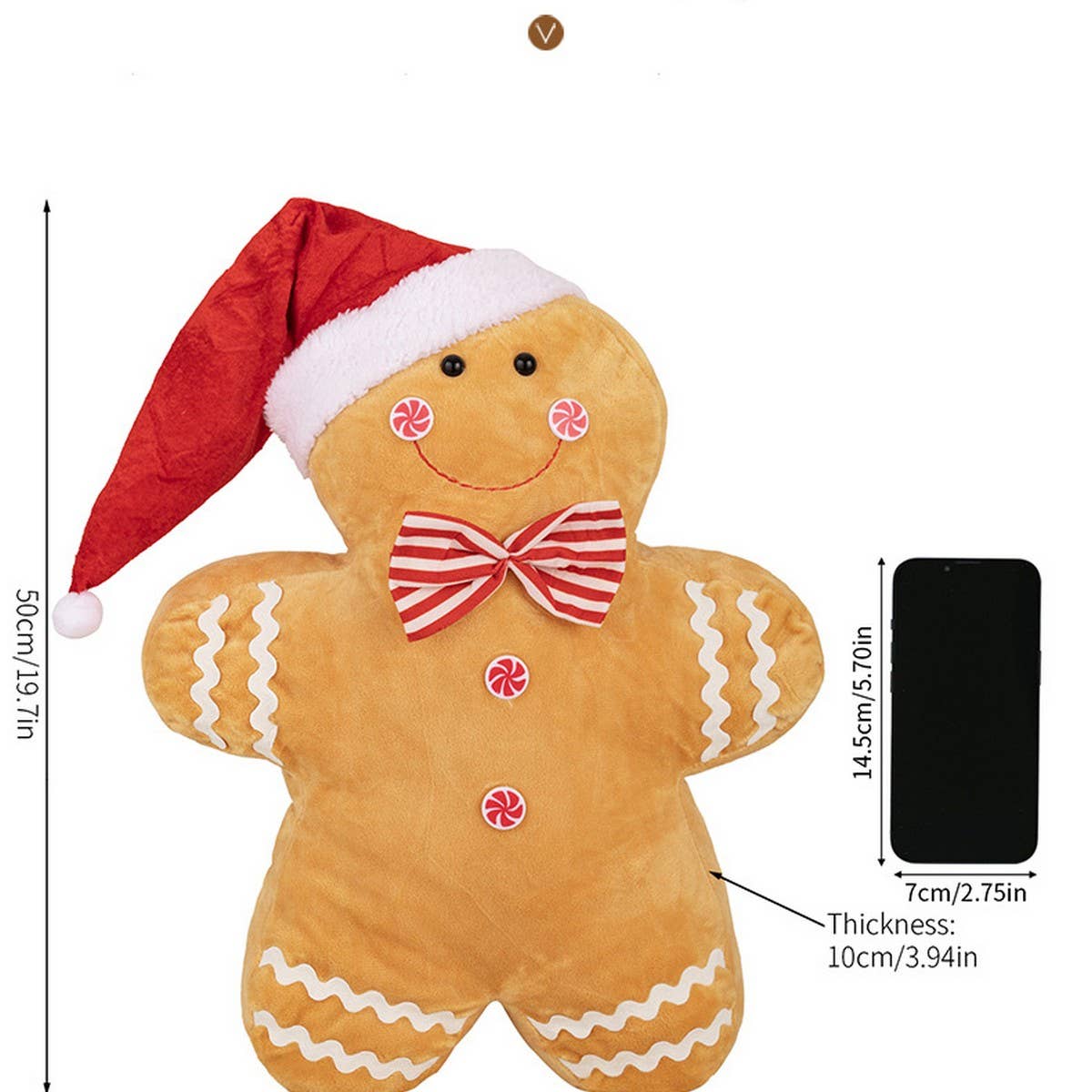 CWMM10275_CHRISTMAS GINGERBREAD PLUSH PILLOW FOR KIDS