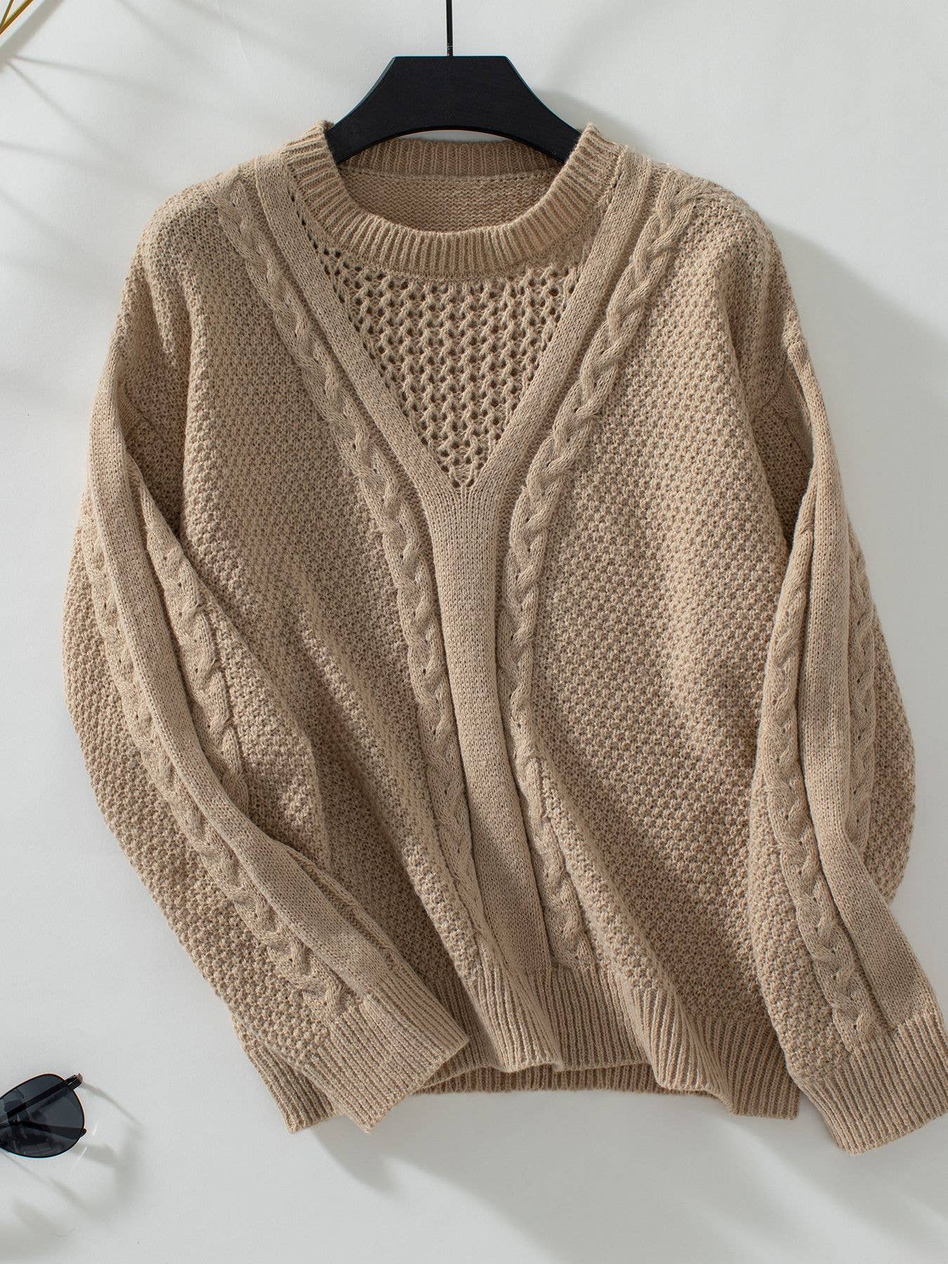 VINTAGE KINK SWEATER WITH SOLID HOLLOWED PULLOVER