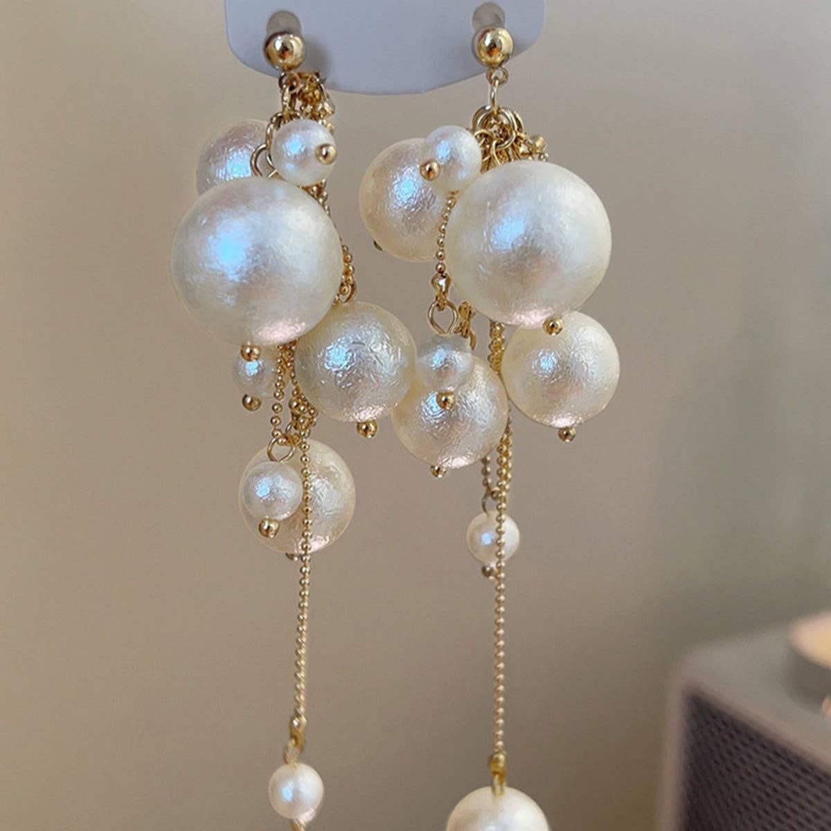 GENTLE AND ELEGANT PEARL TASSEL EARRINGS