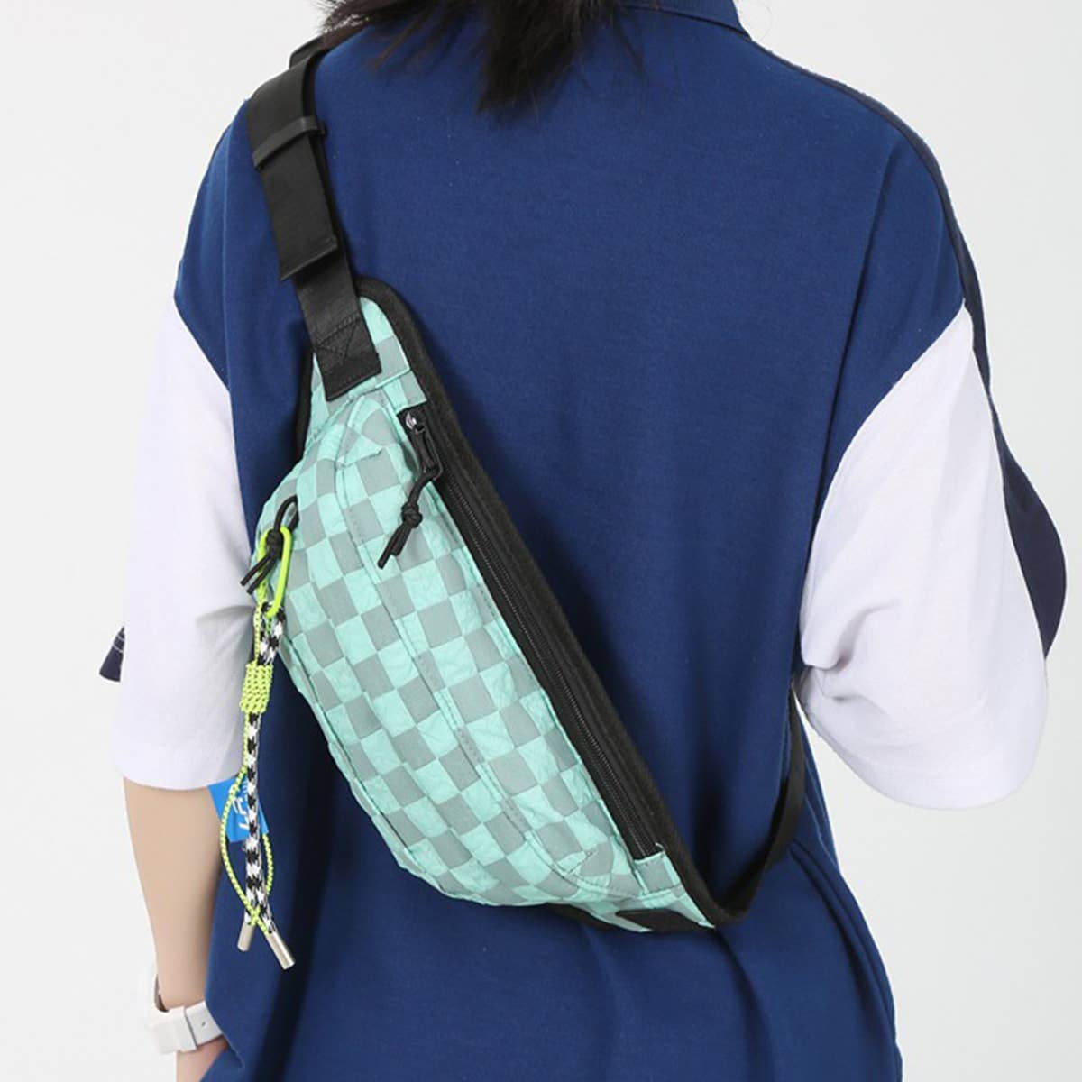 SIMPLE PLAID WAIST BAG SHOULDER BAG_CWAB1604