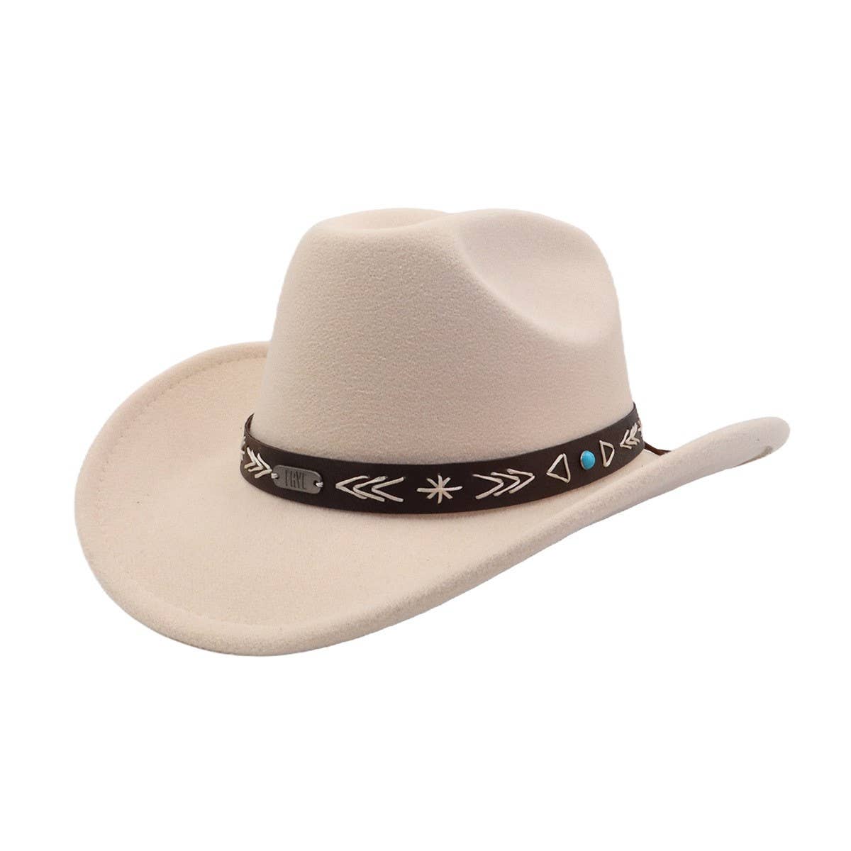 Men & Women Wool Cowboy Fedora Hat Ethnic Style_CWAH04498